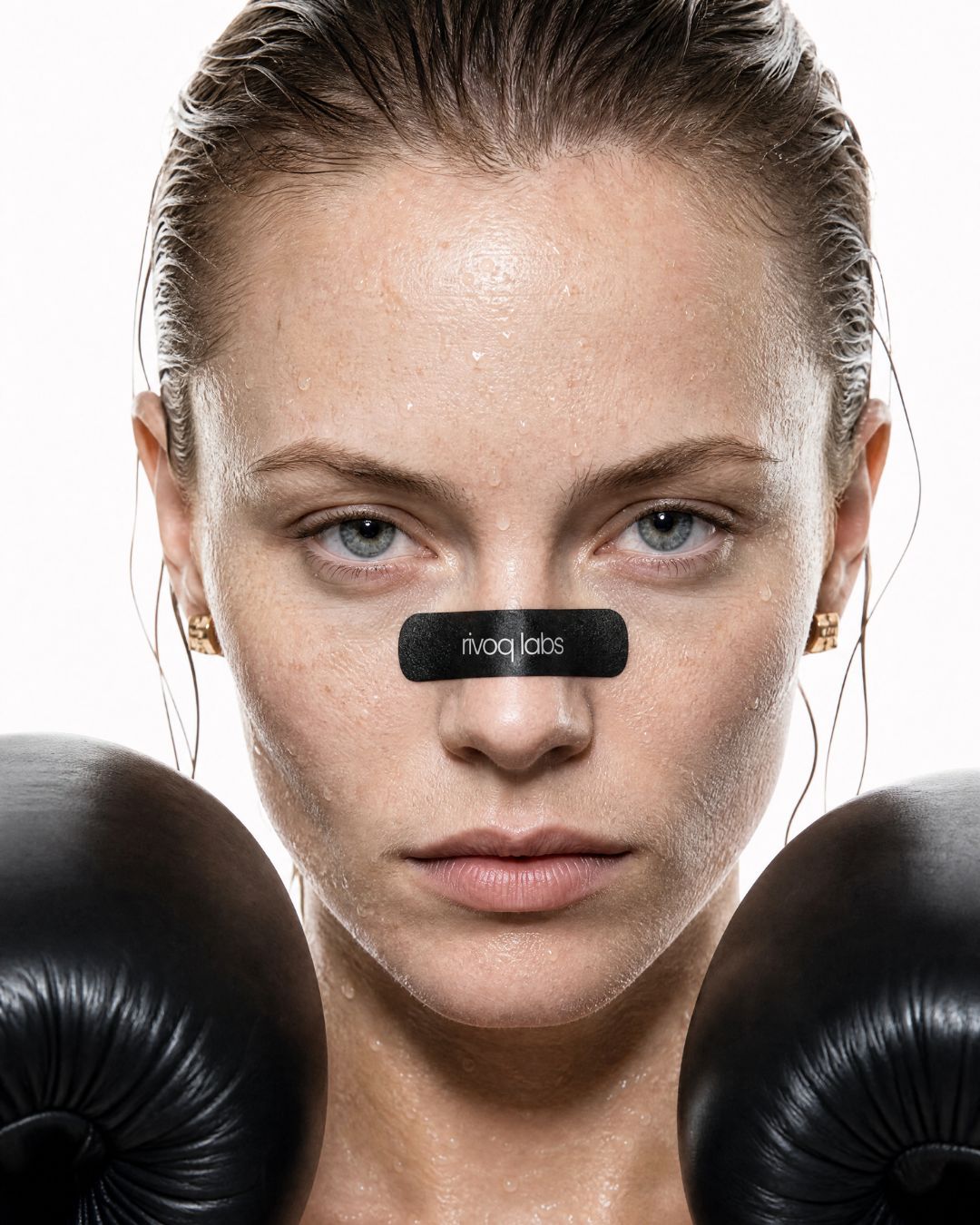 Boxer portrait with nose strip