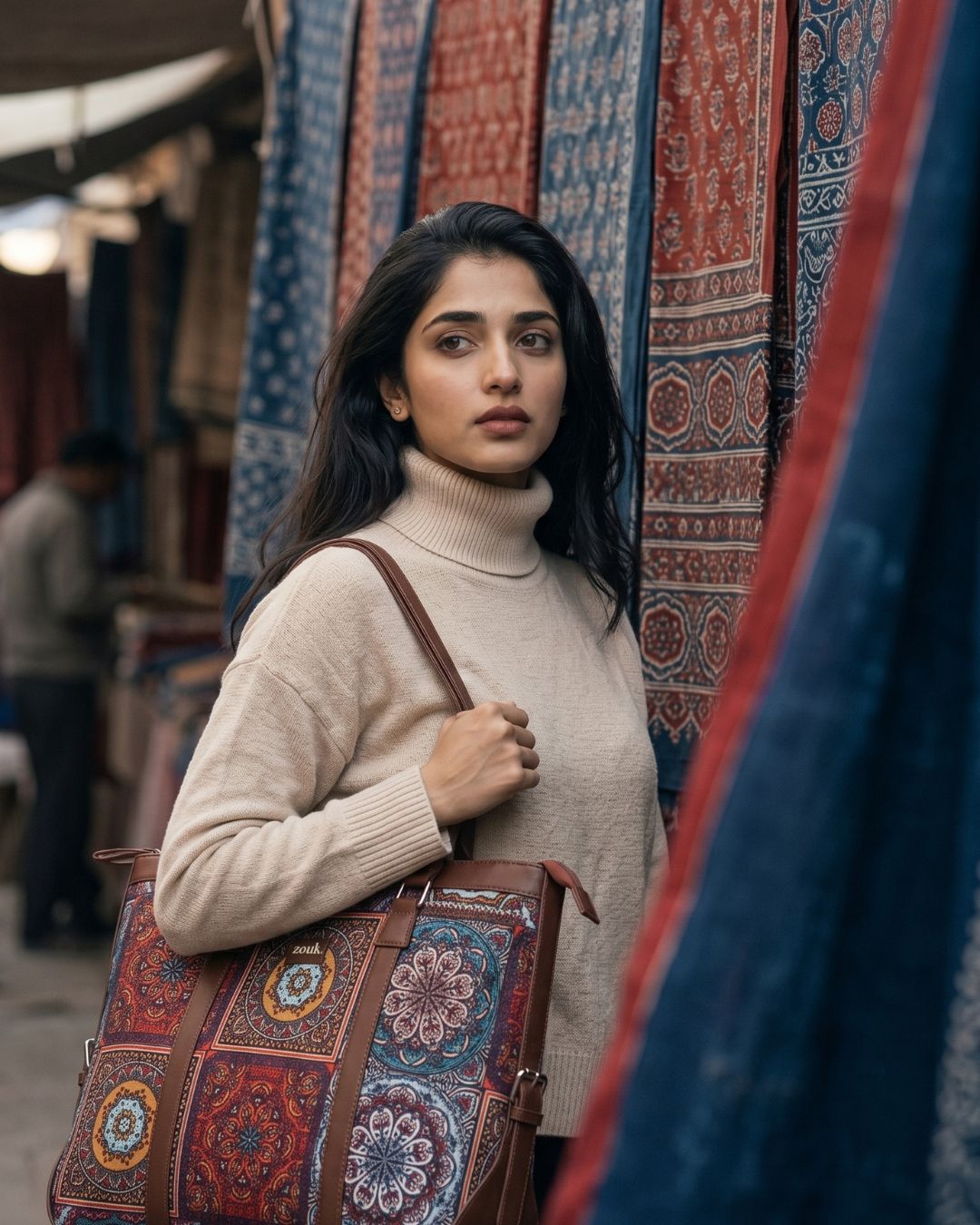 Artisan bag at a textile market